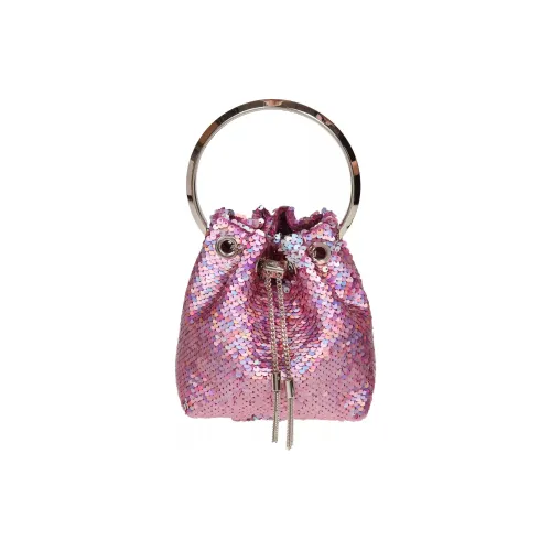 Jimmy Choo Блестки Сумка-ведро Сумка через плечо Сумка Женская Розовая