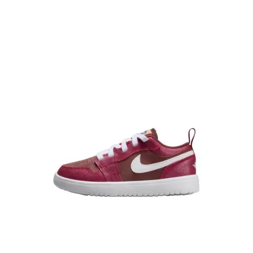 Jordan 1 Детская повседневная обувь Low Top Красный/Белый Для дошкольников