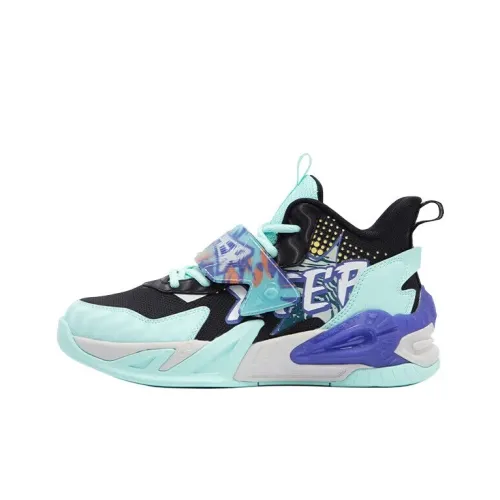 XTEP Slip-resistant Abrasion-resistant Children's Basketball Shoes Black Blue XTEP Противоскользящие Износостойкие Детские Баскетбольные Кроссовки Черный Синий