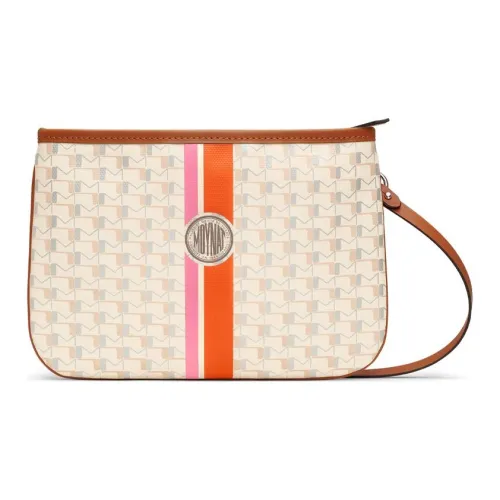 Moynat Холст 1920 Холст Клатч Маленький Женский Коричневый Бежевый