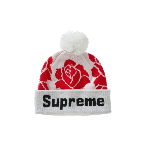 Supreme Acrylic Beanies Unisex White Supreme Акриловые Шапки-бини Унисекс Белый