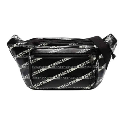 Balenciaga Сумка через плечо из коровьей кожи мужская черная формат банан