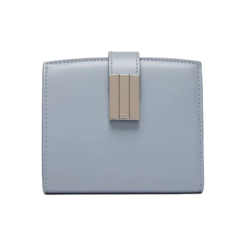 BALLY Smooth Calfskin Wallet Women's Light Blue