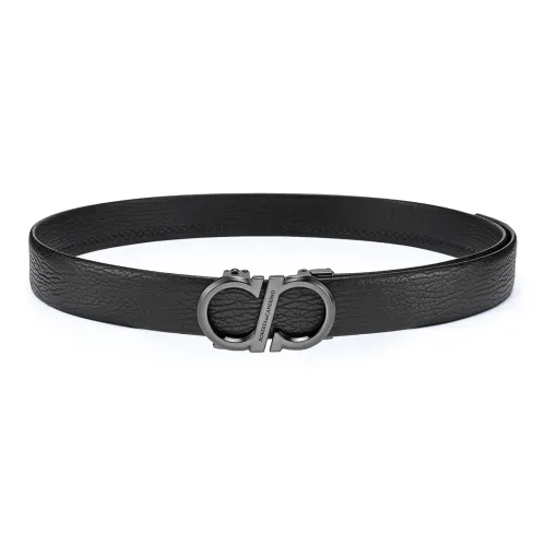 Roberta Di Camerino Ремни из крупнозернистой текстуры коровьей кожи мужской черный 3,45 см