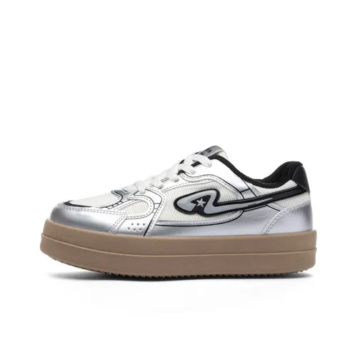 RENBEN противоскользящие амортизаторы с устойчивостью к истиранию низкие топовые кроссовки для скейтбординга женские серебристые черные