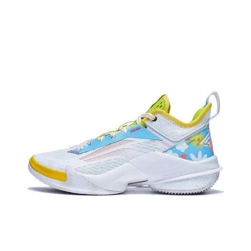 LINING Power 10 Low Топ Баскетбольные кроссовки Мужские Белый Синий