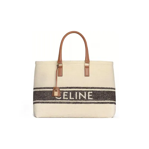 CELINE Cabas Коровья кожа Сумка Сумка через плечо Тоут Стандартный Женский Candy Color Бежевый