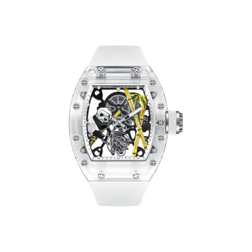 CRONUSART Крест Панда Tourbillon Механизм с ручным заводом Экологичный Ремешок из фторкаучука Часы