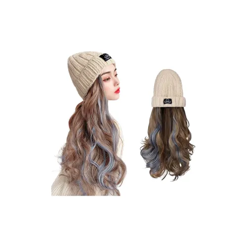 YOUXI Смайлик Большая волна Трикотажная ткань Перука Шапки Кепки Зимний Милый и симпатичный FLUFFY Перука для Женских