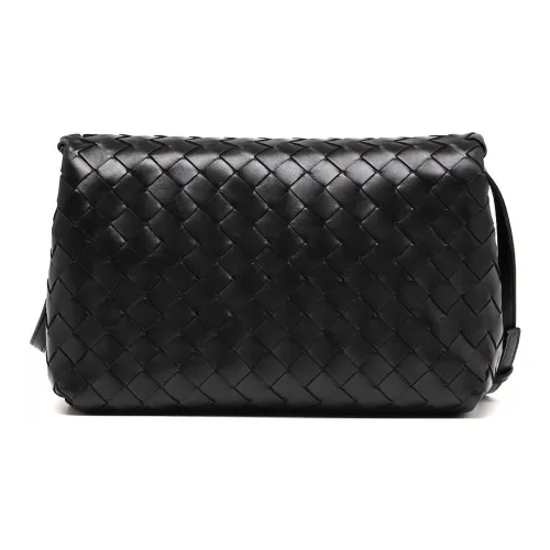 Bottega Veneta Sheepskin Messenger Bag Clutch Small Women's Black