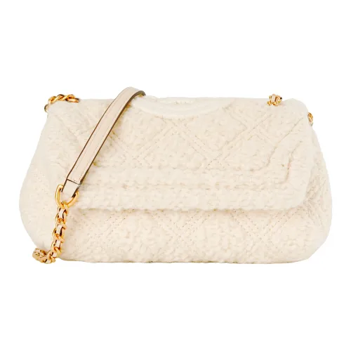 TORY BURCH Fleming Мягкий Круглый Вязаная Кожа Сумка через плечо Мини Женская Кремово-белая