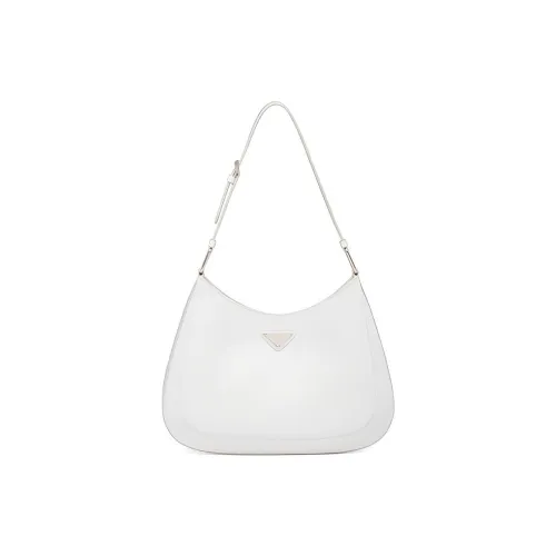 PRADA Cleo Блестящая кожа плечо сумка женская белая