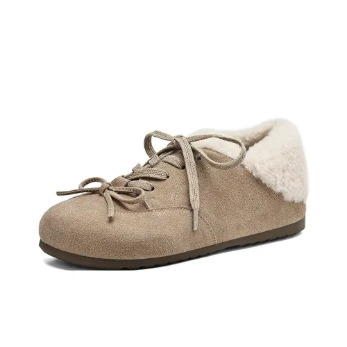 JOSINY Casual Низкий Топ Абрикосовый Флис с Подкладкой, Скрытый Каблук 2 см Женский