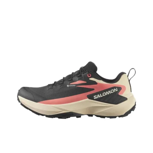 SALOMON Genesis Slip-on Устойчивый к истиранию Низкий верх Беговые кроссовки Женские Черный Бежевый