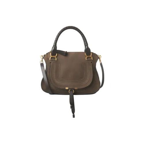 Chloe Marcie Телячья кожа Портативная Сумка через плечо Сумка на плечо Женская Фланелевый Серый