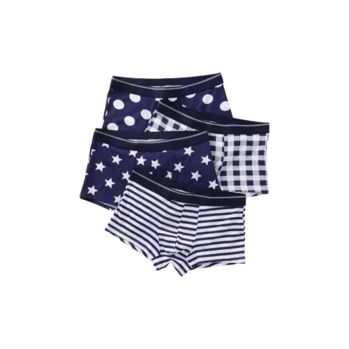 Tingqu Трусы Мужские 4 упаковки белый и синий