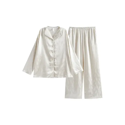 Same Language Пижамный комплект Женские Нефритовый Fat Белый