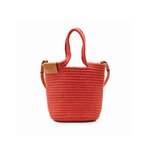 Desigual Ткань Ведрообразная Сумка Сумка через плечо Сумка среднего размера Женская Оранжево-красная