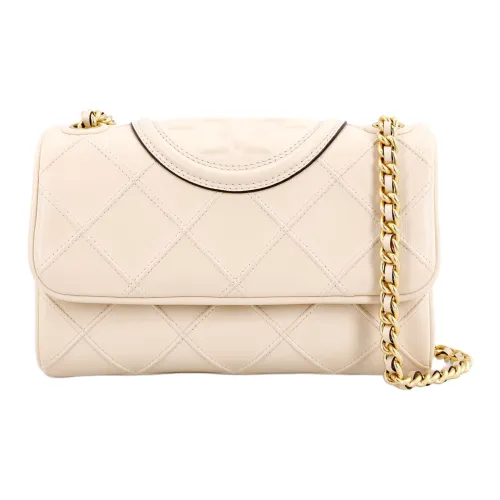 TORY BURCH Fleming Кожа Сумка через плечо Сумка на плечо Маленькая Женская Кремовая