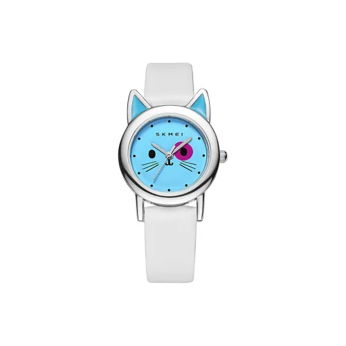 SKMEI Кварцевый механизм кожаный ремешок часы женские синий циферблат