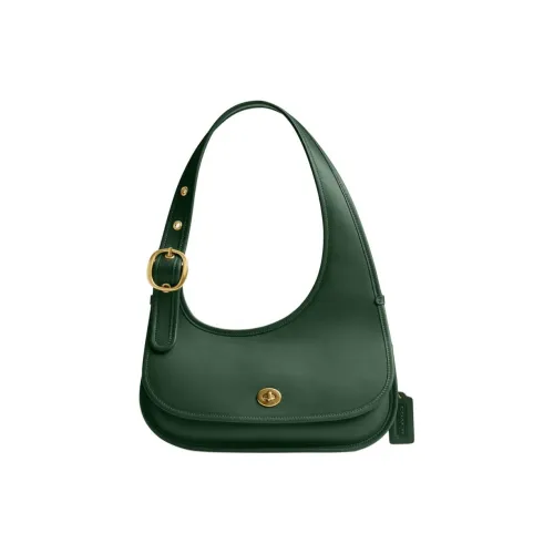 COACH Cashin Коровья кожа Сумка на плечо Большая Женская Охотничий зеленый Цвет