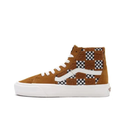 Vans Sk8 HI Высокие Кроссовки для Скейтбординга Женские Коричневый Белый