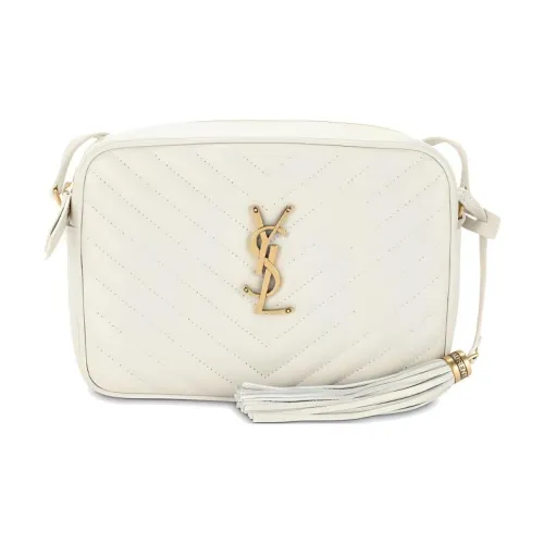 SAINT LAURENT LOU Quilted Кожа Camera Сумка Сумка через плечо Женская Белая