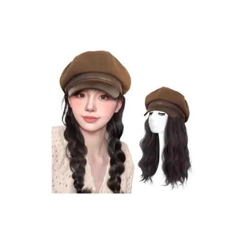 YOUXI Шапки Кепки Wig Женский Восьмиугольная кепка Рябь Съемный ATMOSPHERE Beautiful Мармуровый Стиль