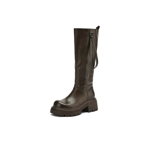 JOSINY Винтаж Trendy Versatile Knight Boots стиль Maillard высота каблука 6,5 см женские коричневый