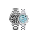 Серебристо-черный + Ледниково-голубой