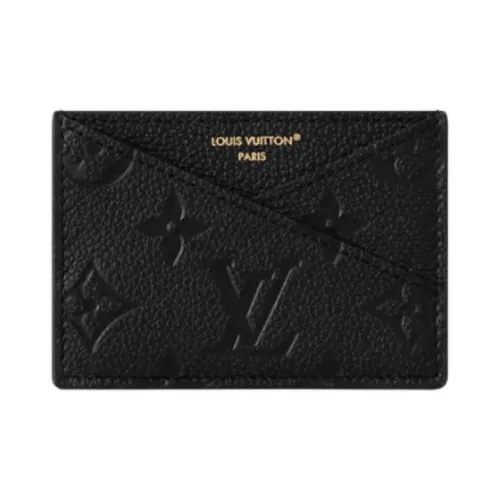 LOUIS VUITTON Зернистая кожа коровы Держатель для карт Женские Черный