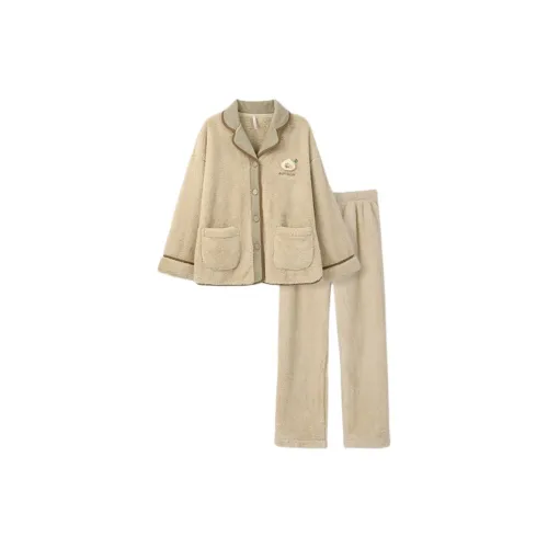 Aannsfam Pajama Комплект Женский Абрикосовый Желтый