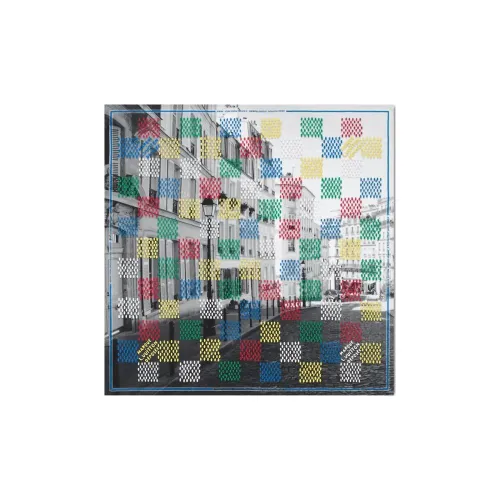 LOUIS VUITTON Шарфы из шелка тутового дерева Унисекс Серый