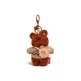 Темно-кофейная сумка через плечо с медведем