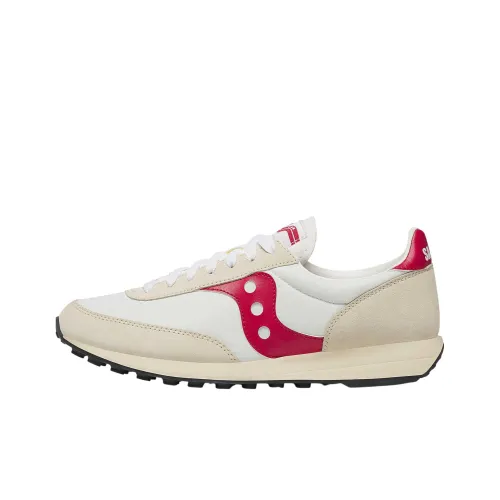 Saucony Slip-resistant Abrasion-resistant Low Top Casual Shoes Unisex White Red Сaucony Противоскользящие Устойчивые к истиранию Низкие Топ Повседневная Обувь Унисекс Белый Красный
