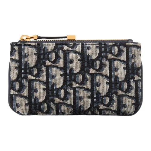 DIOR Travel Ткань OBLIQUE Жаккардовая ткань Key Pouch Женские Синий