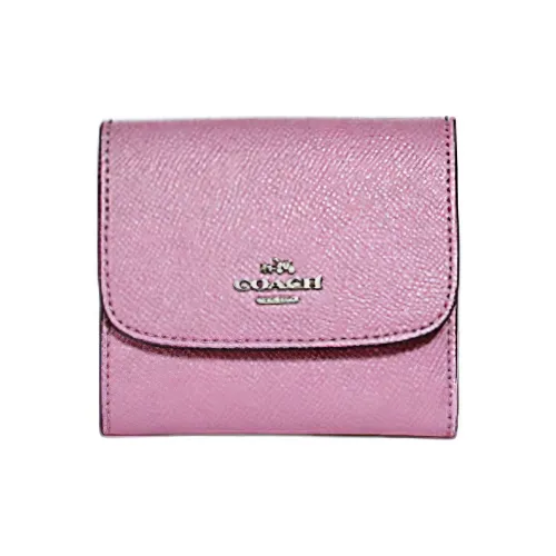 COACH Крестообразный текстурный кожаный кошелек для карт кошелек для монет кошелек мини женский светло-фиолетовый