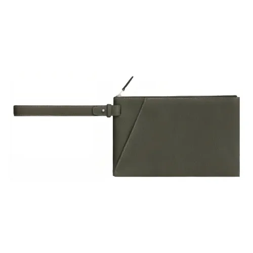 HERMES Cabavertige Коровья кожа Клатч Стандартный Мужской Серый Зеленый