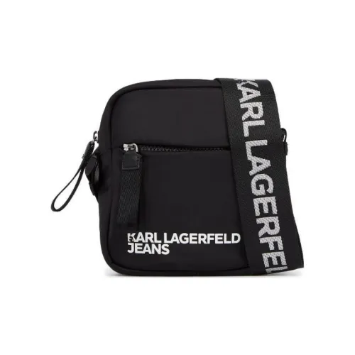 Karl Lagerfeld Переработанный полиамид Сумка через плечо Мужская Черная