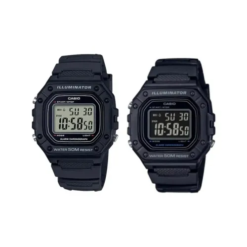 CASIO Кварцевый механизм Смольный ремешок Часы унисекс Черный циферблат