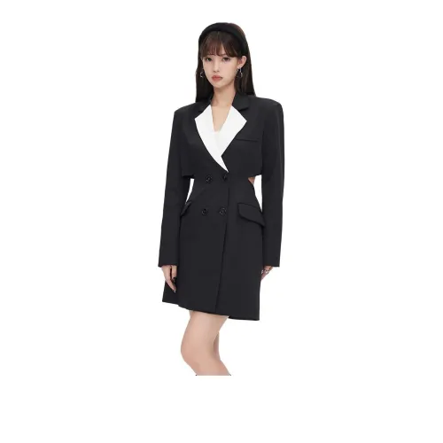 VMVA Black Женские Длинные Рукава Платья