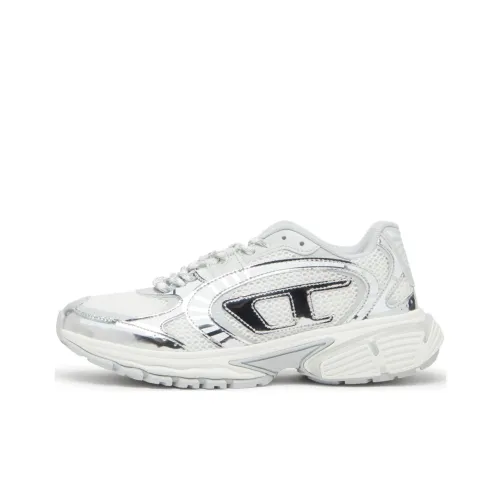 DIESEL OVAL D Series Casual Low Top Silver White Women's
