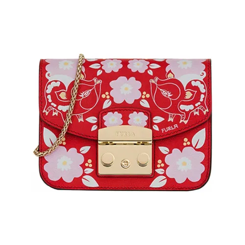 Furla Metropolis Collection ПУ (полиуретан) Сумка через плечо Мини Женская Красная