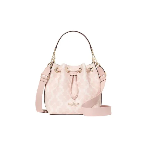 Kate Spade Цветочный дизайн Искусственная кожа Сумка-ведро Сумка через плечо Сумка Мини Женская Дымчатый Розовый