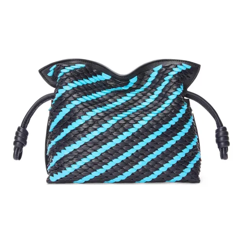 LOEWE Flamenco Овчина Клатч Мини Женский Черный и Синий