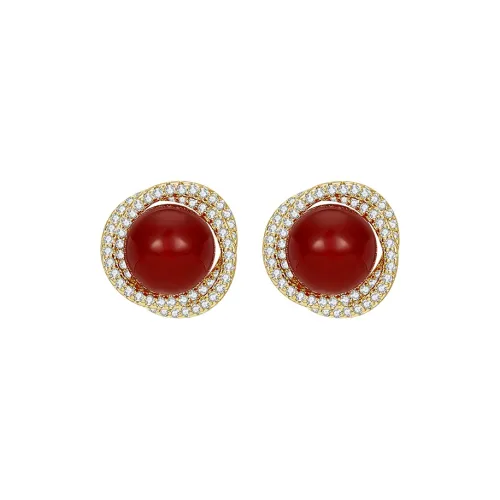 MCK Красный агат Нижняя заколка On Серьги Женские