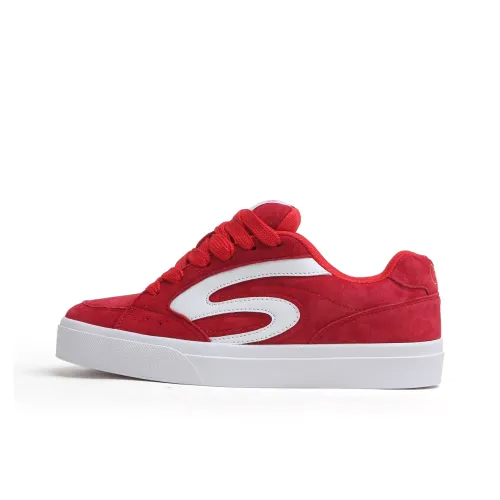 SINPERCO Slip-resistant Abrasion-resistant Low-top Skateboard Shoes Women's Red SINPERCO Противоскользящие Аbrasion-resistant Низкие Кроссовки для скейтбординга Женские Красные