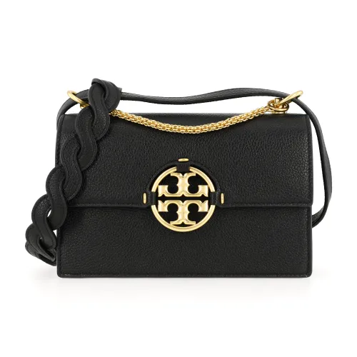 TORY BURCH Miller Коровья кожа Сумка через плечо Сумка на плечо Маленькая Женская Черная Черная Золотая
