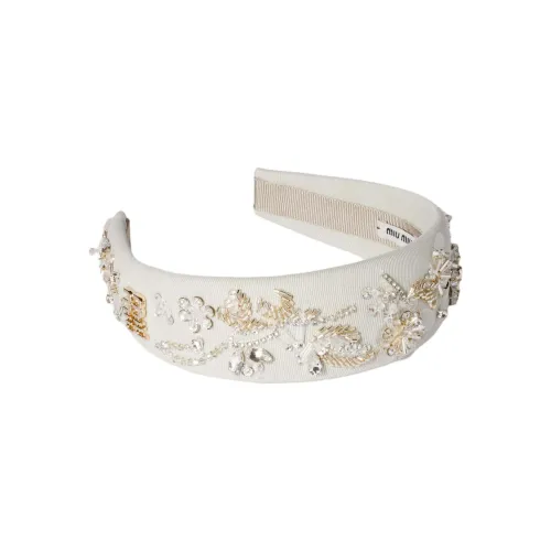 MIU MIU Хлопок Ободки для волос Унисекс Мел