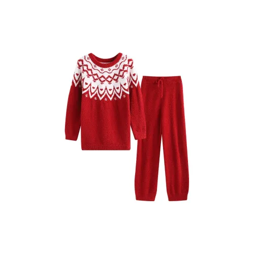 Wabi Town Пижамный комплект Женские Винтажный красный